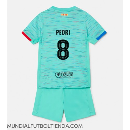 Camiseta Barcelona Pedri Gonzalez #8 Tercera Equipación Replica 2023-24 para niños mangas cortas (+ Pantalones cortos)
